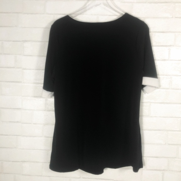 Lane Bryant Faceted Black Beads Keyhole Blouse - Picture 4 of 4